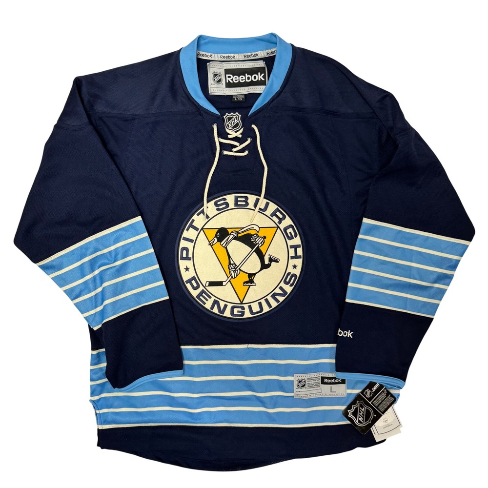 Reebok NHL Pittsburgh Penguins 2011 Winter Classic Jersey Navy Blue Stitched L
